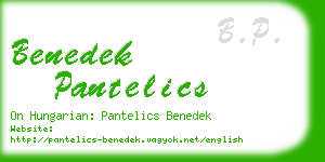 benedek pantelics business card